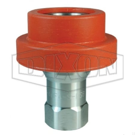 Dixon DQC H Industrial Interchange Food Grade Flanged Coupler, 1/2-14 Nominal, Female NPTF, 316 SSss D-4HF4-SS-FSB